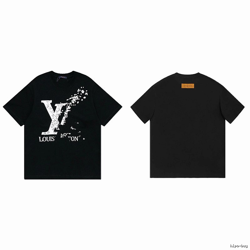 Louis Vuitton LV Printed Streetwear Style Black T-Shirt