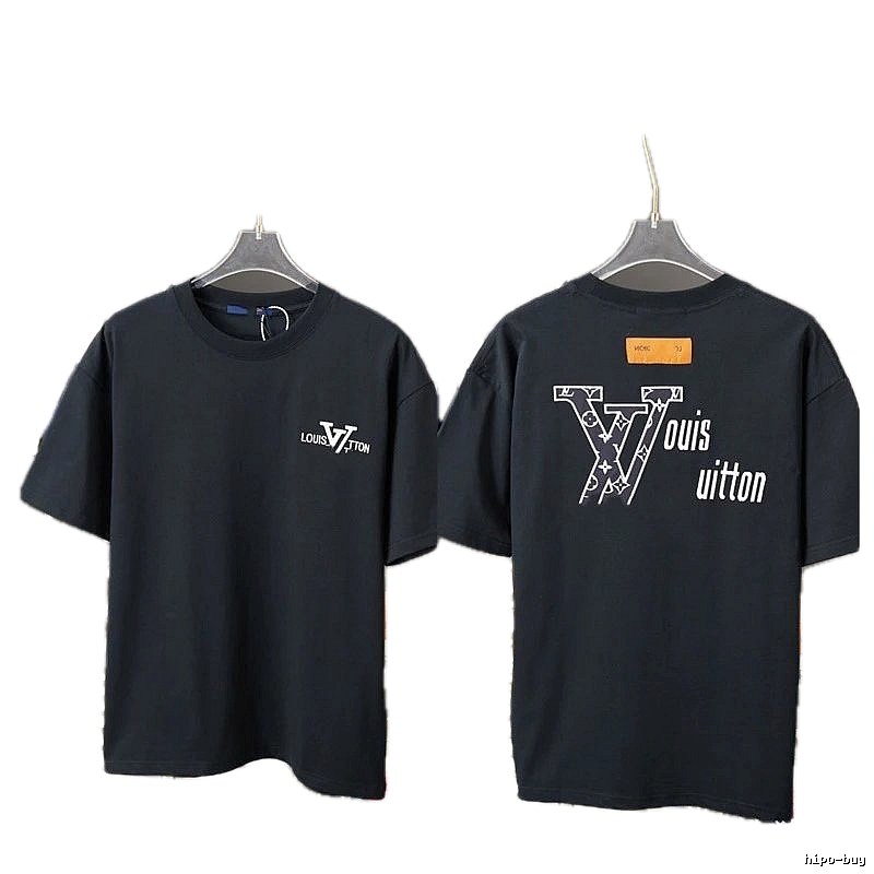 Louis Vuitton Print Streetwear Style Black Short-sleeve T-shirt