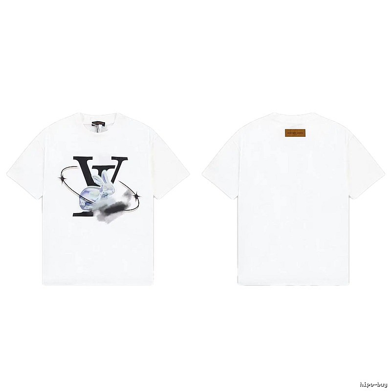 Louis Vuitton Trendy White T-Shirt with Rabbit Print