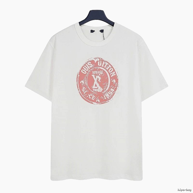 Louis Vuitton Vintage-style White T-Shirt with Stamp
