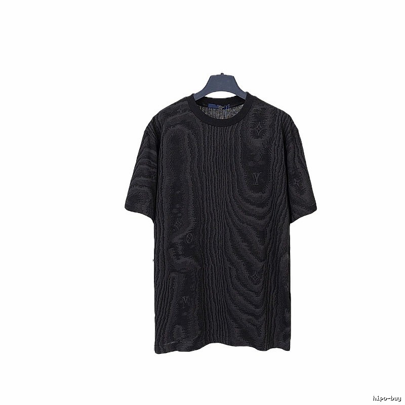 Louis Vuitton Wood-grain Jacquard Street-cool Black T-Shirt