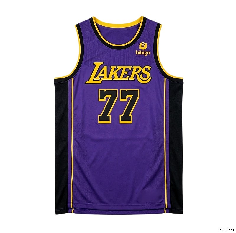 Luka Doni's purple basketball uniform of the Los Angeles Lakers.