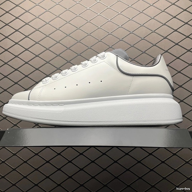 McQueen Oversized Sneakers in White and Black, Finished with Raised Sole Edge