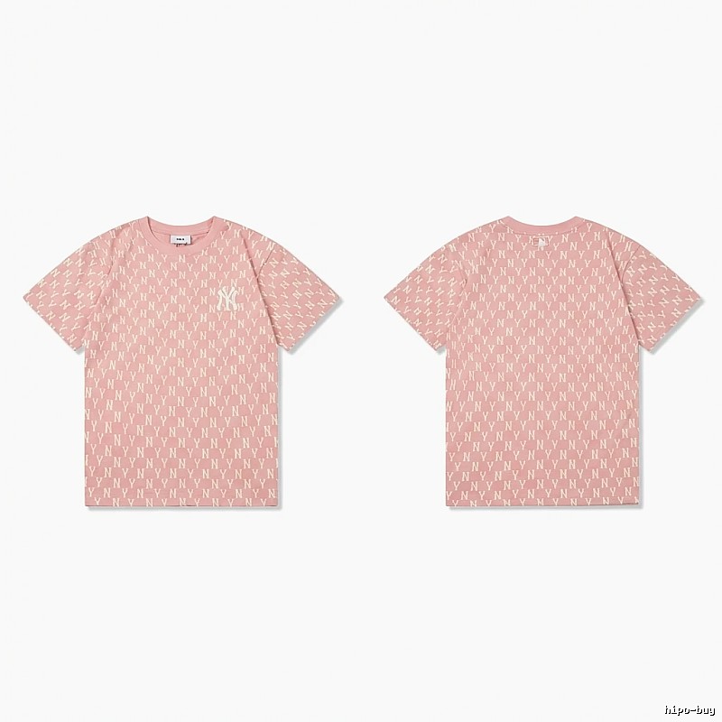 MLB full - print style pink T - shirt