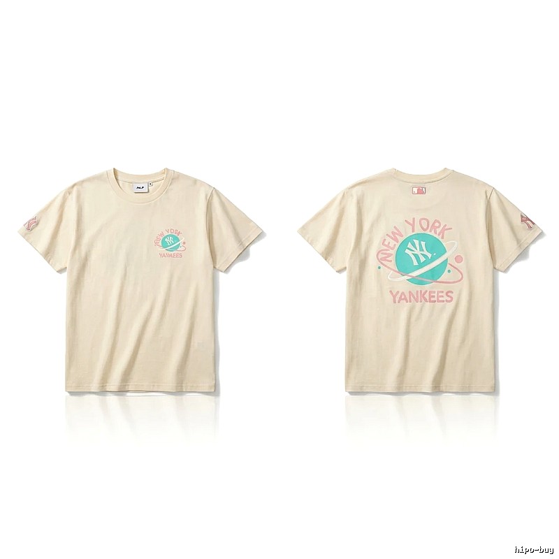 MLB New York Yankees trendy brand beige T-shirt