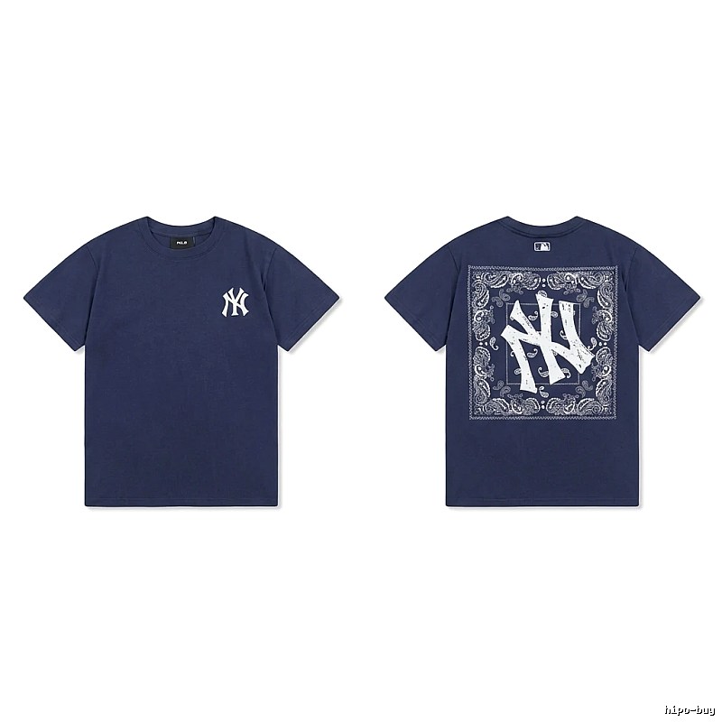 MLB Printed Trendy Style Navy Blue T-shirt