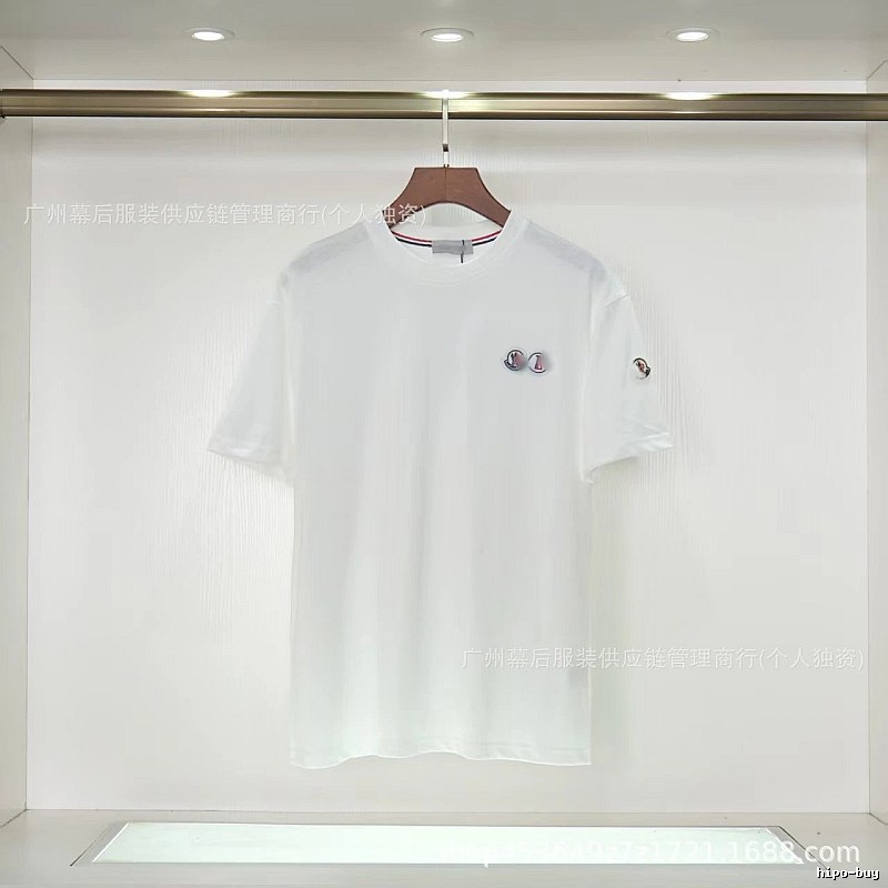 Moncler Badge Casual Style White T-Shirt