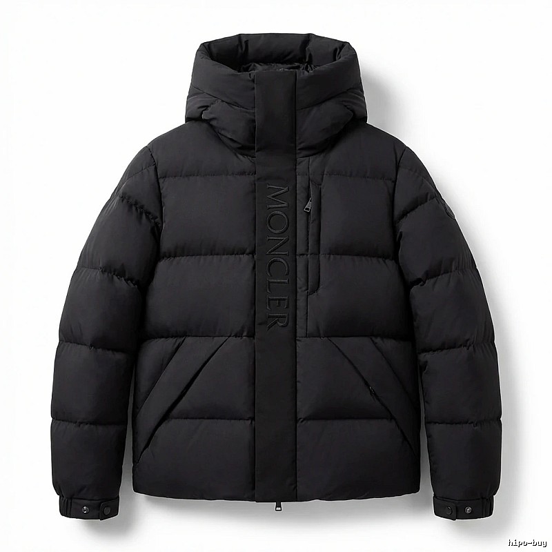 Moncler black minimalist style down jacket