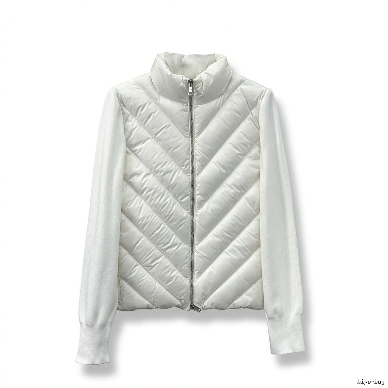 Moncler diamond - patterned stylish white down jacket