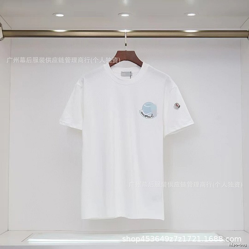 Moncler Embroidered Casual-style White T-Shirt