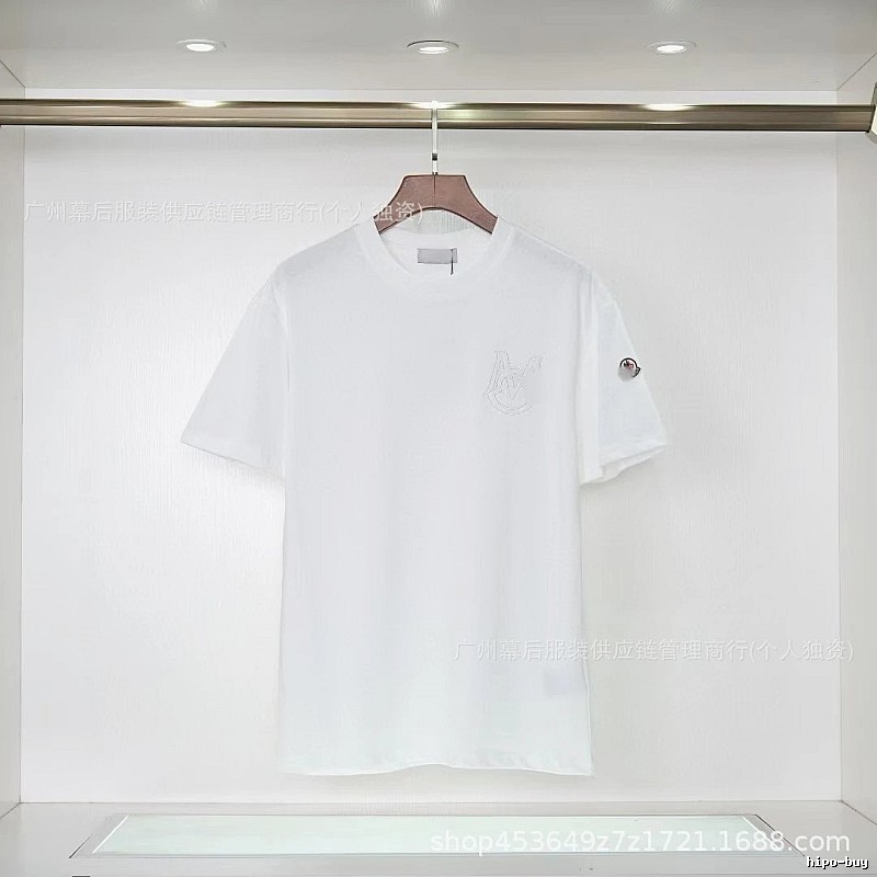 Moncler Embroidered Collection Casual-style White T-Shirt