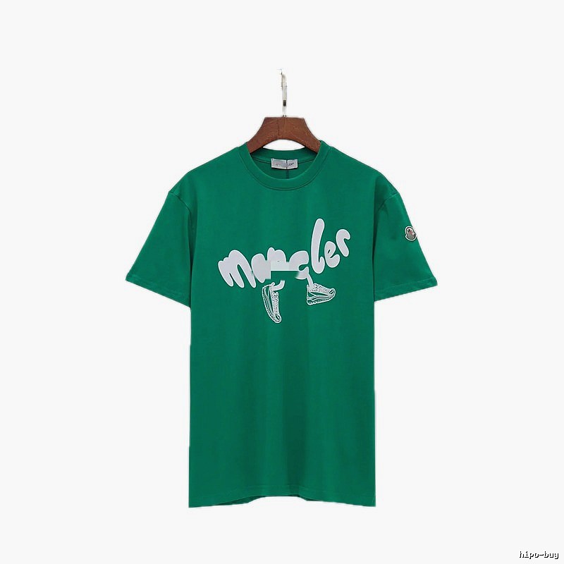 Moncler Graffiti Casual Style Green Short-sleeve T-shirt