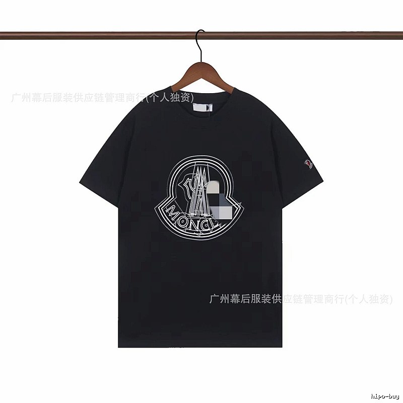 Moncler Large Logo Trendy Style Black Short-sleeve T-shirt