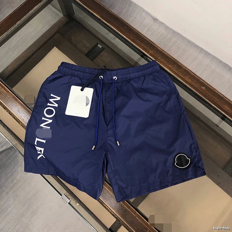 Moncler Letter Print Casual Style Navy Blue Shorts