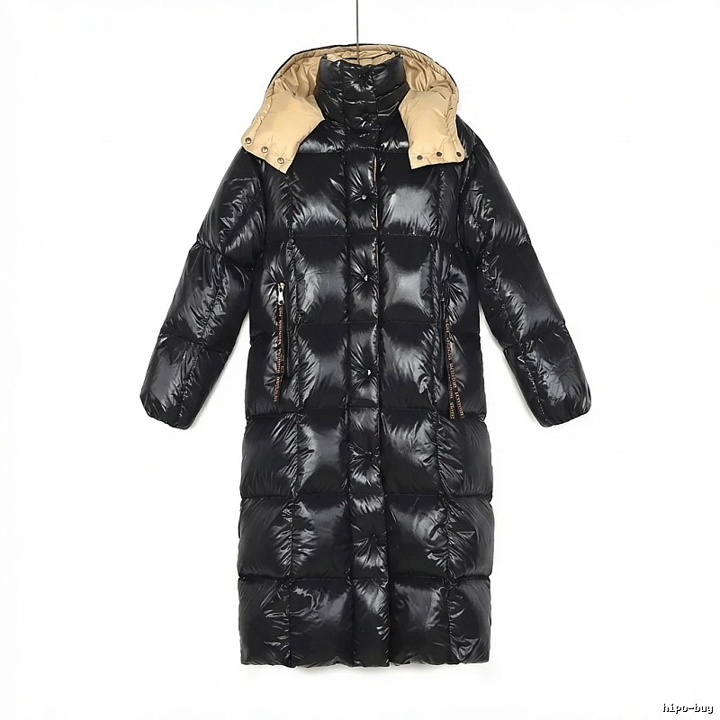 Moncler long black down jacket