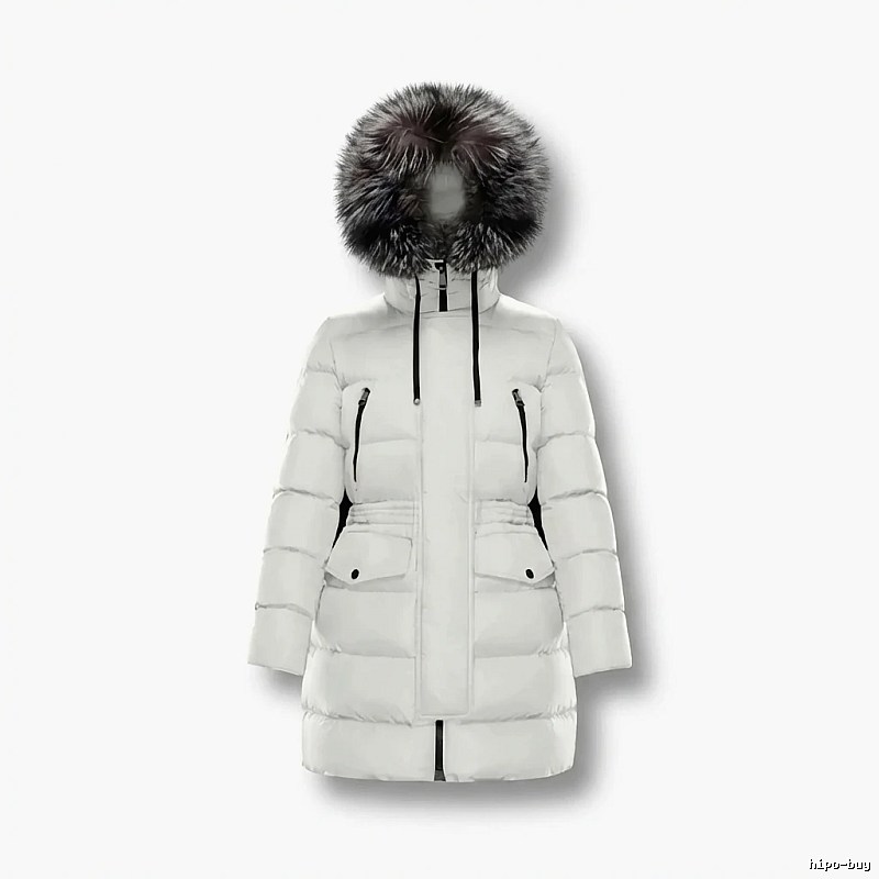 Moncler long fashion white down jacket