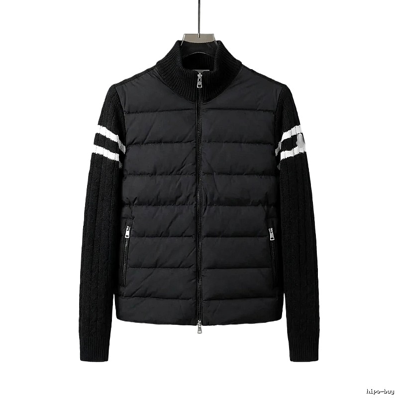 Moncler patchwork stylish black coat