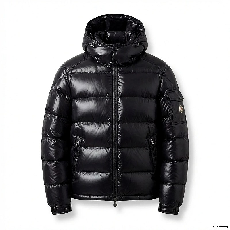 Moncler shiny black down jacket