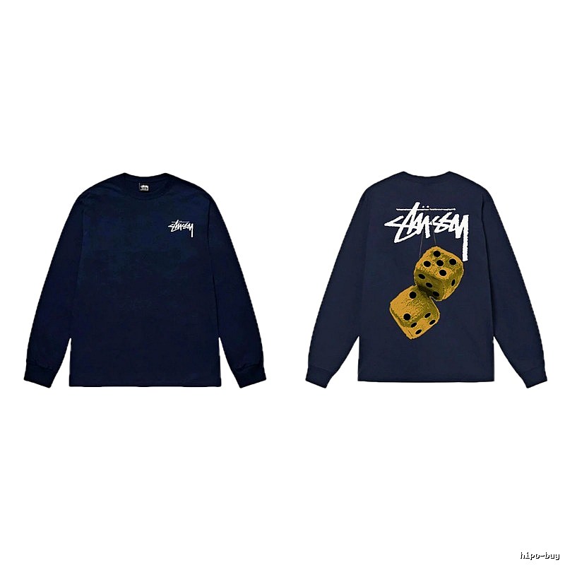 Navy long-sleeved shirt with Stussy dice print