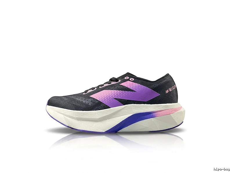 New Balance retro style black and purple sports shoes