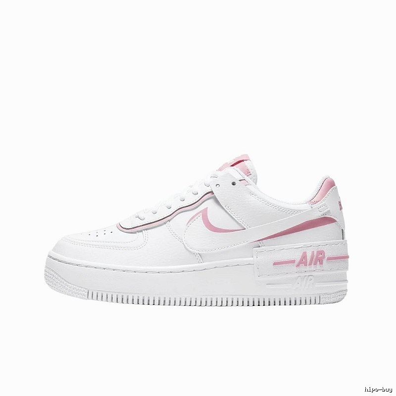 Nike Air Force 1 white and pink sports shoes