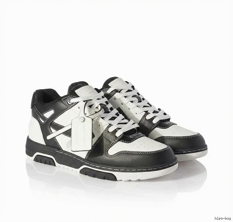 Off-White black and white spliced style board shoes