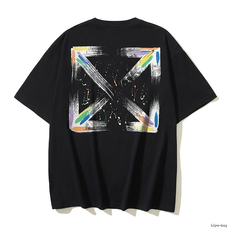Off-White graffiti-style black T-shirt