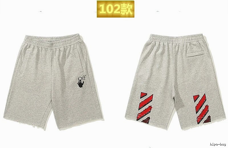 Off-White Style 102 Grey Trendy Brand Shorts