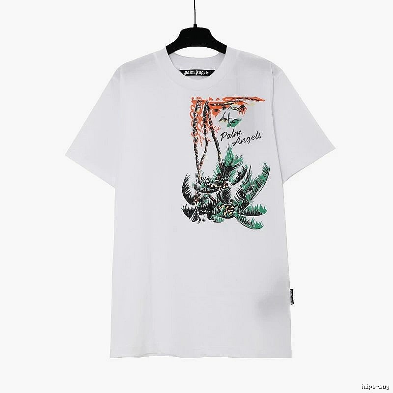 Palm Angels Casual Logo T-shirt White Palm Tree for Comfortable Styling