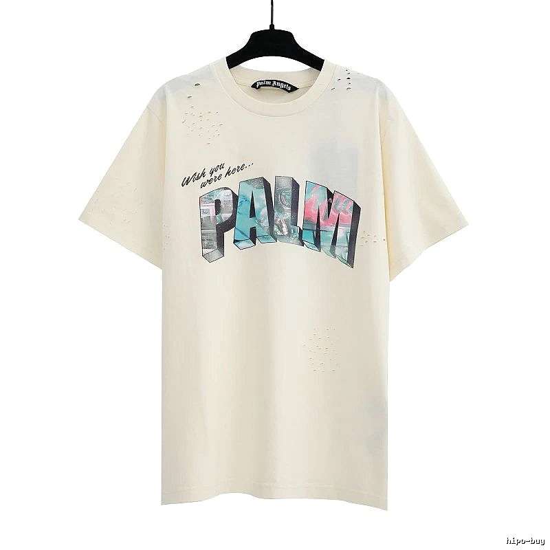 Palm Angels Daily Logo T-shirt White Palm Tree with Visual Detail