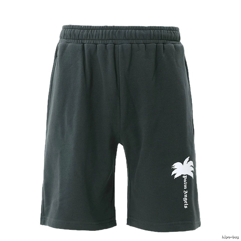 Palm Angels Palm Tree Style Dark Grey Shorts