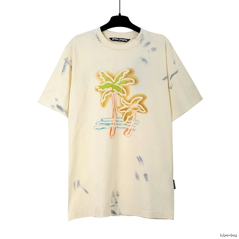Palm Angels Statement Logo T-shirt White Palm Tree for Outdoor Plans