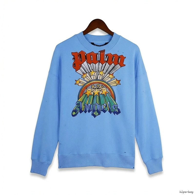 Palm Angels trendy brand blue sweatshirt