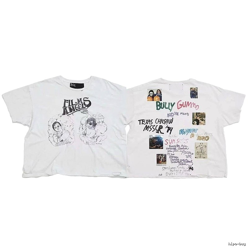 Paly Hollywood Graffiti Street Style White T-Shirt