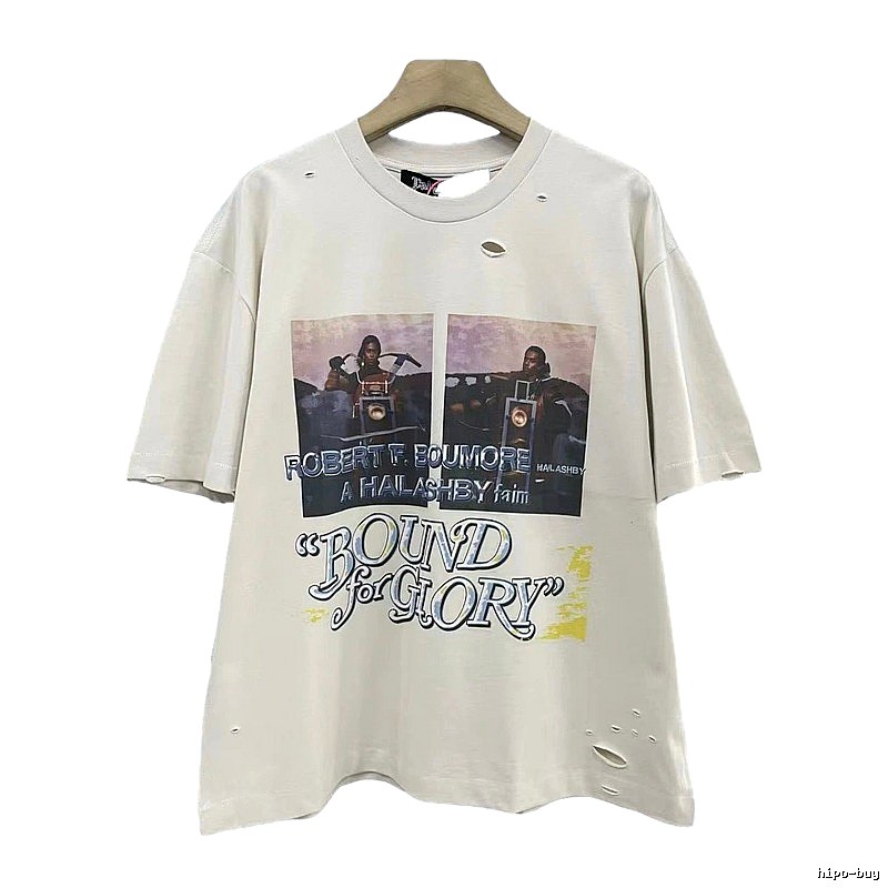 Paly Hollywood Printed Vintage Off-white Short Sleeve T-Shirt