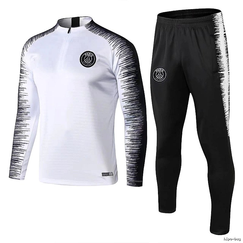 Paris Saint-Germain 2018-19 Floral Pattern White Training Tracksuit Set Streetwear Look