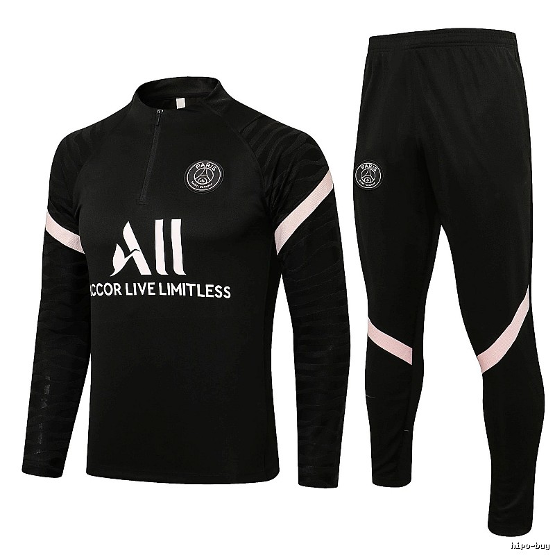 Paris Saint-Germain 2021-22 Black Training Tracksuit Set Everyday Rotation