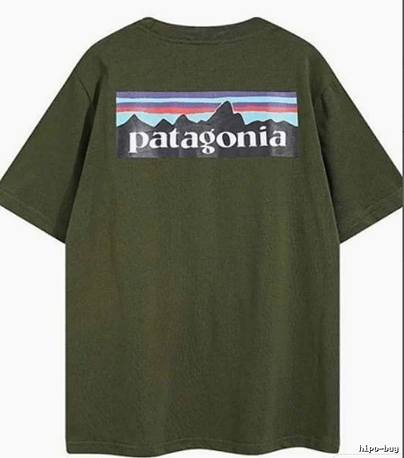 Patagonia Army Green Logo T-Shirt Gift Ready Graphic