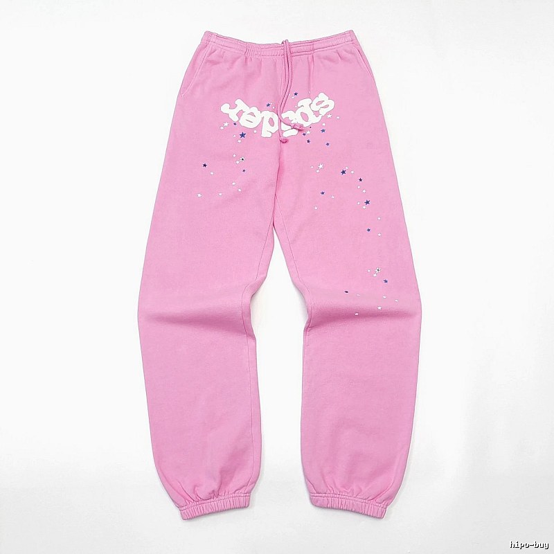 Pink Sp5der Graphic Sweatpants for travel