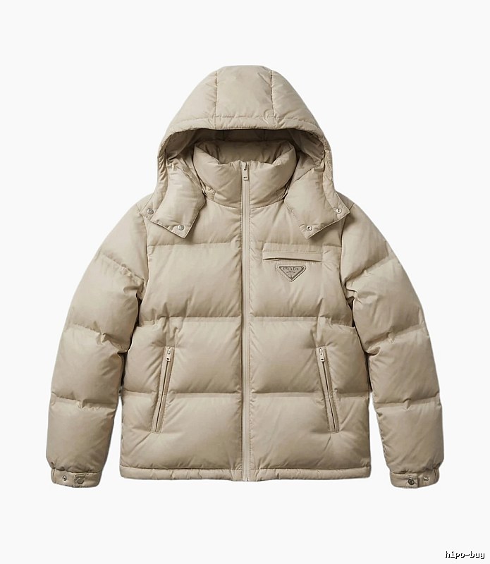 Prada classic style fashionable beige down jacket