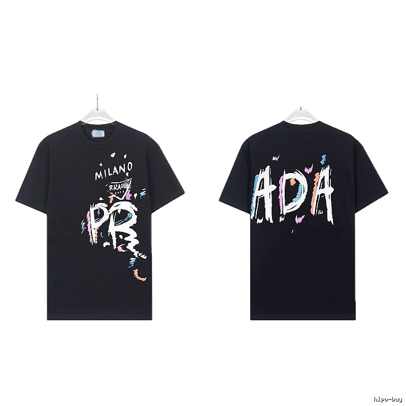Prada Graffiti Collection Street Style Black T-Shirt