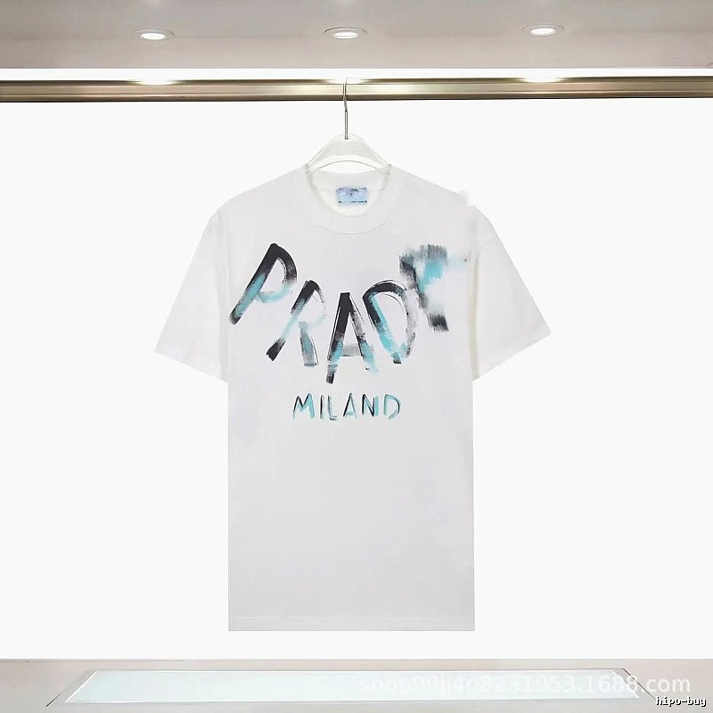 Prada Graffiti Street Style White Short-sleeve T-shirt