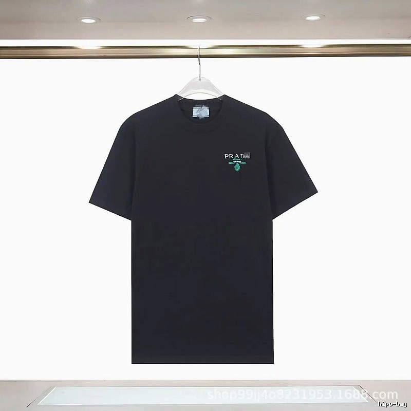 Prada Logo Minimalist Style Black T-Shirt