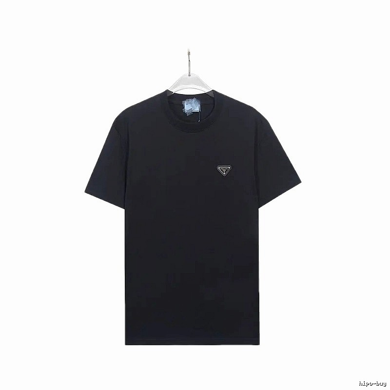 Prada Triangle-Logo Minimalist Black T-Shirt