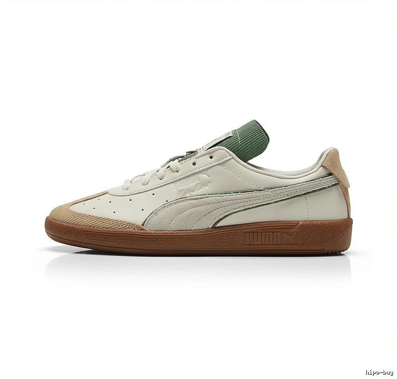 PUMA Retro Style White and Brown Athletic Shoes