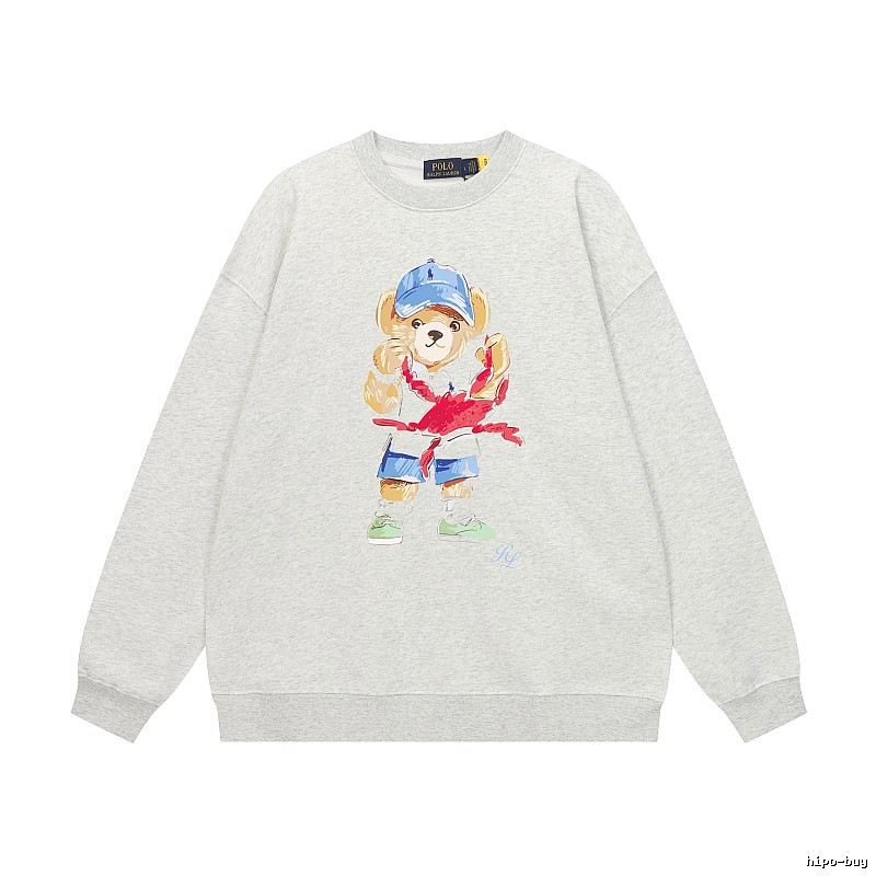 Ralph Lauren cartoon bear light gray sweatshirt
