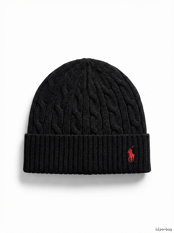 Ralph Lauren Polo Black Trendy Brand Knitted Hat