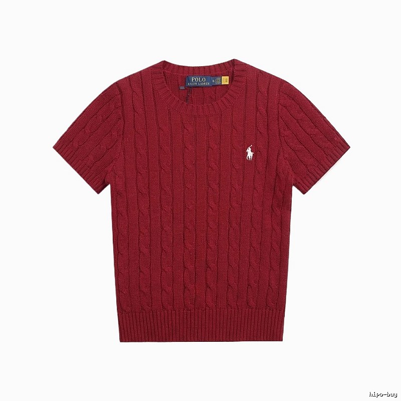 Ralph Lauren Polo Series Retro Style Burgundy Knitted Sweater
