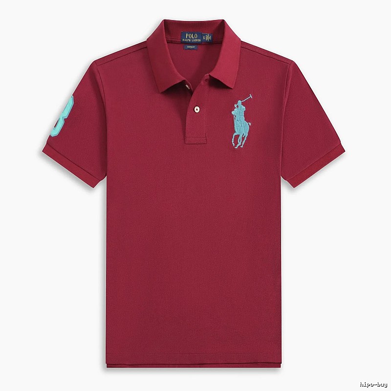 Ralph Lauren Polo with Horse Logo, Burgundy Short-sleeve