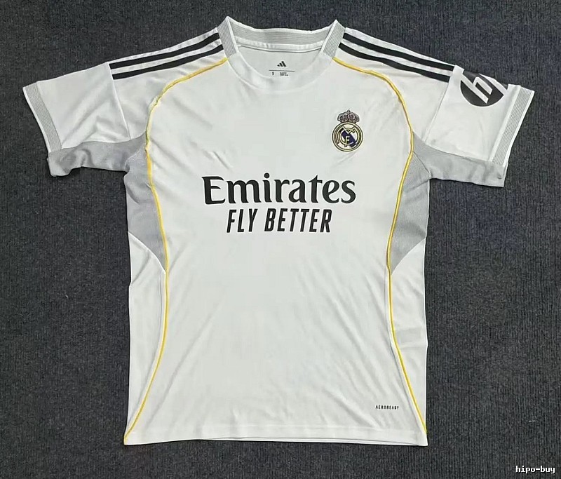 Real Madrid Classic Home soccer jersey White Football Gold for Daily Styling